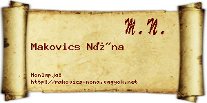 Makovics Nóna névjegykártya